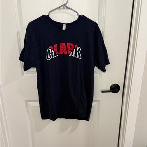 Clarks Navy Tee with Red & White Logo